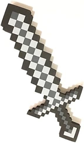 8 Bit Pixel Foam Sword - 10 inch (Grey)