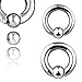 Pair of Spring Loaded Captive Bead Rings Helix Tragus Piercings Nipple Eyebrow Septum Circular Barbells Pierced Body Jewelry 316L Stainless Steel C265