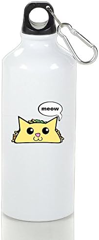 Xihuan Taco Cat Aluminum Outdoor Sports Bottle Perfect For Walk Kettle White 600ml