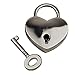 MagiDeal Lot of 3 Vintage Style Mini Padlock Key Lock Heart Shaped Silver Color