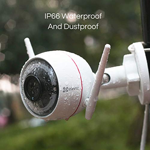 EZVIZ Outdoor 1080p Security Camera Surveillance Strobe Light & Siren IP66 Weatherproof 100ft Night Vision 2.4G Wi-Fi/Wired Two-Way Audio Works with Alexa Google Home IFTTT iOS Android App 4mm Lens - Thumbnail 3