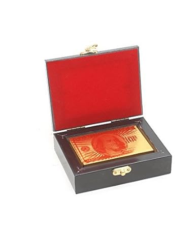 FUN n SHOP Luxury Golden Foil Poker Playing Cards with Box ( USD )