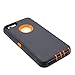 MAXCURY Hybrid Rubber Plastic Impact Defender Rugged Hard Case with Built-in Screen Protector and Belt Clip Holster Compatible for iPhone 6 and iPhone 6s Case (Dk Grey/Orange & Clip)