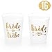 xo, Fetti Bachelorette Party Decorations Bride Tribe Reusable Cups - 16 Frost Flex Cups | Gold Bridal Shower Gift, Bridesmaid Favors