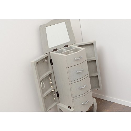 Amadeus Mueble Joyero Con 3 Cajones Y 2 Puertas Bicolor Gris