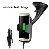 DYTesa Car Phone Mount Holder Qi Wireless Charger, Fast Wireless Charging for Samsung Galaxy S7/ S7 Edge/ S7/ S6/ S6 Edge plus, Note 5 and Other Qi-Enabled Devices(9V / 1.2A)