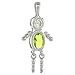 Sterling Silver Birthstone Baby Brat Boy Charm August Peridot Color Cubic Zirconia