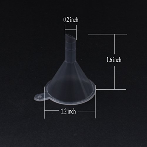 Zicome Mini Plastic Funnel, 30 Pack, Clear