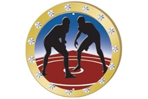 Crown Awards Wrestling Gold Rhinestone Pin, Gold Wrestling Pins Prime