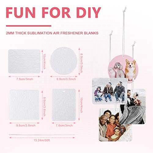 100 Pieces Sublimation Air Freshener Blanks DIY Air Freshener Scented