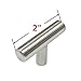 Gobrico (5 Pack) Kitchen Cabinet Drawer Handles and Pulls T Bar, Brushed Nickel Bathroom Drawer Dresser Handle, Stainless Steel T-bar Knobs Overall Length 50mm/2 Inch