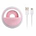 DOGOO 36 LED Clip-on Rechargable Selfie Ring Light Supplementary Lighting for Night or Darkness with 3 Level Brightness, for iPhone Samsung HTC and Other Smartphone(pink)