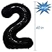 Tellpet Black Number 25 Balloons, 40 Inch