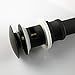 Shile Matte Black Push and Seal Pop Up Drain Stopper with Overflow for Bathroom Faucet Vanity Sink