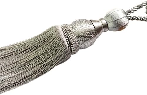 One Pair High-grade European Style Curtains Tieback Rope Retro Tassel Curtains Buckle (Grey)