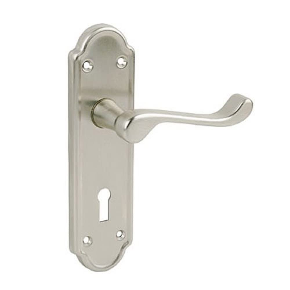 Merriway BH01702 Ashworth Lock Handle Satin Nickel 170mm -1 Pcs