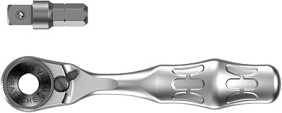 Wera 8001 A Zyklop Mini Ratchet 1/4 in with 1/4 in Socket Adaptor