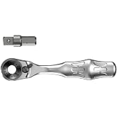 Wera - 5073230001 8001 A 1/4" Square Drive Bit Ratchet, 60 Teeth | 60-Tooth Ratchet Mechanism, 6&deg; Return Angle, Thumbwheel Rapid Fastening, Left/Right Switch, Includes Socket Adaptor