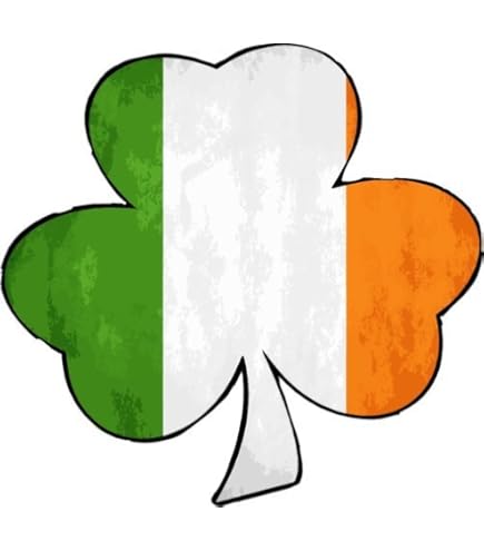 Boston Irish Flag Shamrock Decal - 4.7x3.3 Inch Oval Massachusetts Vinyl Sticker