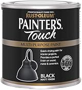 Rust-Oleum Painter's Touch Matt Black 250ml Multi-Surface Water-Based Paint view 2