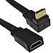 kenable Right Angle 90 Flat HDMI Extension Cable Plug to Female Socket 0.2m (~7 inch) 20cm
