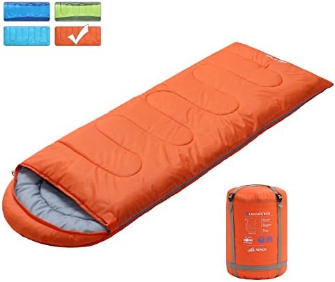 SEMOO Envelope Sleeping Bag - Lightweight Portable, Waterproof, Comfort With Compression Sack - Great For 3-4 Season Traveling,Backpacking, Camping, Hiking
