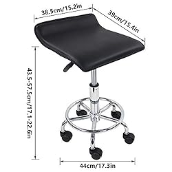 KKTONER Square Height Adjustable Rolling Stool with