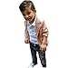 FEITONG 3pcs Kids Baby Boy's Gentleman Coat+Shirt+Jeans Pants Trousers Set (2T / 2Years)