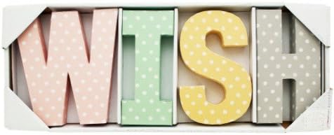 Wish Letters Wall Decor [2 Pieces] - Wish Letters Wall Decorperfect For Children'S Rooms And More, This Charming 4-Piece Wish Letters Wall Decor Set Features Three-Dimensional Folded Cardstock Polka