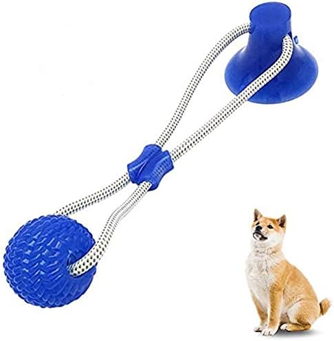 Pet Supplies Self-Playing Rubber Ball Toy with Suction Cup Dog Ropes Toy with Suction Cup Dog Interactive Molar Chew Rubber Bite Chew Toys Toothbrush Puppy Dental Care Accessory Nontoxic Natural