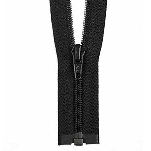 YKK Nylon Coil Zipper Open Black Size #5C Length 10"-40" (32")