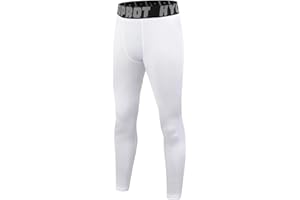 HYCOPROT Boy's Compression Pants Young Kid Base Layer Athletic Leggings Youth Quick Dry Long Johns for Running Baseball Gym