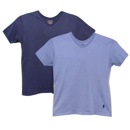 Polo Ralph Lauren Kids/Boys 2 Pack V-neck Undershirt S Carson Blue/Navy
