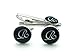 Mens' Personalized Initial Set of Cufflinks and Tie Clip Silver Suit Letter Cuff Link with Giftbox A-Z