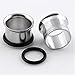 JOVIVI 6pc Mix-color Gauges Set Stainless steel Single Flared Ear Tunnels Plugs Stretcher Jewelry