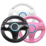 Jadebones 3 x pcs Black White Pink Steering Mario Kart Racing Wheel for Nintendo Wii Remote