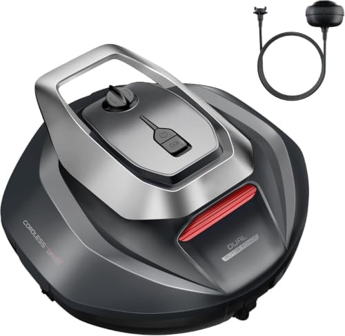 10 Robot Piscina Fuori Terra Senza Fili, Doppio Motore, 90 Minuti Autonomia Robot Per Piscina Intelligente, Design Bionico con Auto Parcheggio – Adatto a Piscine Interrate e Fino a 80 m²