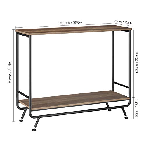 HOMECHO Farmhouse Industrial Console Table, 2Tier Vintage Sofa Console