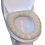 Tatuo Bathroom Soft Thicker Warmer Toilet Seat Cover Pads Stretchable Washable Cloth Toilet Seat Cushion (Brown)