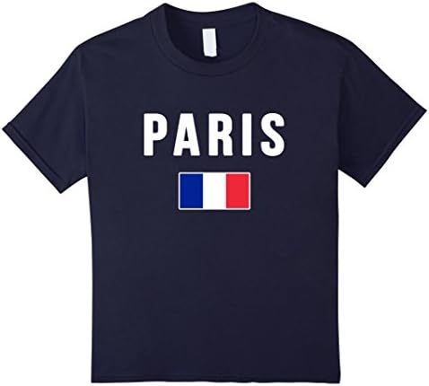 Kids Paris T-shirt France Souvenir Tee 10 Navy