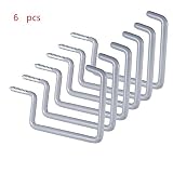 Garage Hooks,Cheaboom Heavy Duty Bike Storage Hooks Wall Hooks Screw-in Utility Storage Hangers Shed Garage Garden Hook Plastic Coated for Wall Mount/Ceiling (Grey Square Bike Hook x 6)