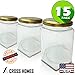 Hexagon Jars Gold Lid (15pcs, 9.0 oz) Hexagon Glass Jars with Gold Plastisol Lined Lids for Jam Honey Jelly Wedding Favors Baby Shower Favors Baby Food DIY Magnetic Spice Jars Crafts Canning Jars