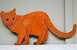 Elegant Garden Design Walking Cat, Steel Silhouette with Rusty Patina