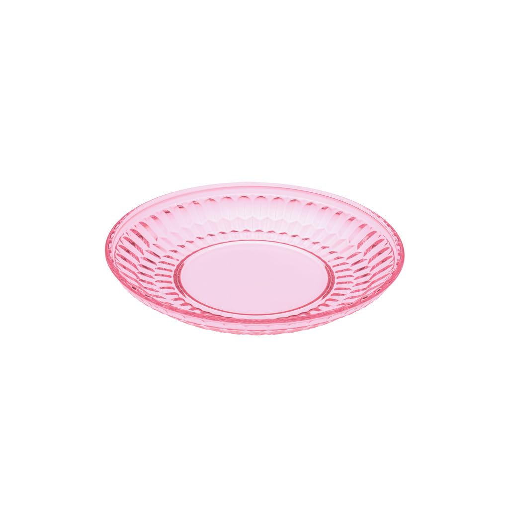Villeroy & Boch - Boston col. Rose Salad Plate, Decorative, Pink-Accented Plate for Salads and Desserts, Crystal