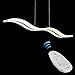 HOUDES Modern Chandeliers Led with Remote Control for Dining Room Living Room Kitchen, Wave Shape Fit in 10-15 Square Meters,3 Colors in One Lamp (Multi Color with Remote Control)