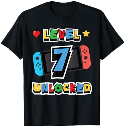 Amazon.com: Level 7 Unlocked Gamer 7th Birthday Video Game Boys T
