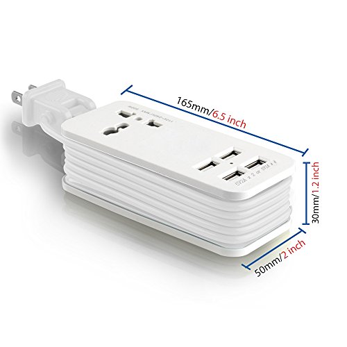 image for Portable Power Strip Travel Outlets, AGPtek 5V 21W 1Ax4 USB Ports 110V