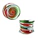BodyJ4You 4PC Glass Ear Tapers Plugs 00G Candy Cane Swirl Teardrop Spiral Gauges Piercing Set
