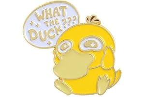 PMKVGDY HGB What The Duck Lapel Pin Cute Animal Yellow Duck Enamel Pin Funny Alloy Brooch Badge Clothes Bags Backpacks Decor