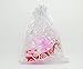 iBUY365 50Pcs Organza Drawstring Pouches Party Wedding White with Silver Gift Bags 5.9